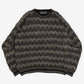 MEN'S VINTAGE 1990S STRUCTURED CHEVRON KNITTED JUMPER - X-SMALL