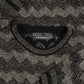 MEN'S VINTAGE 1990S STRUCTURED CHEVRON KNITTED JUMPER - X-SMALL