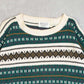MEN'S VINTAGE 1980S PATTERNED STRIPED KNITTED JUMPER - MEDIUM