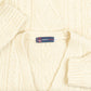 MEN'S VINTAGE 1990S STRUCTURED ARAN KNITTED CARDIGAN - MEDIUM