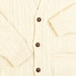 MEN'S VINTAGE 1990S STRUCTURED ARAN KNITTED CARDIGAN - MEDIUM