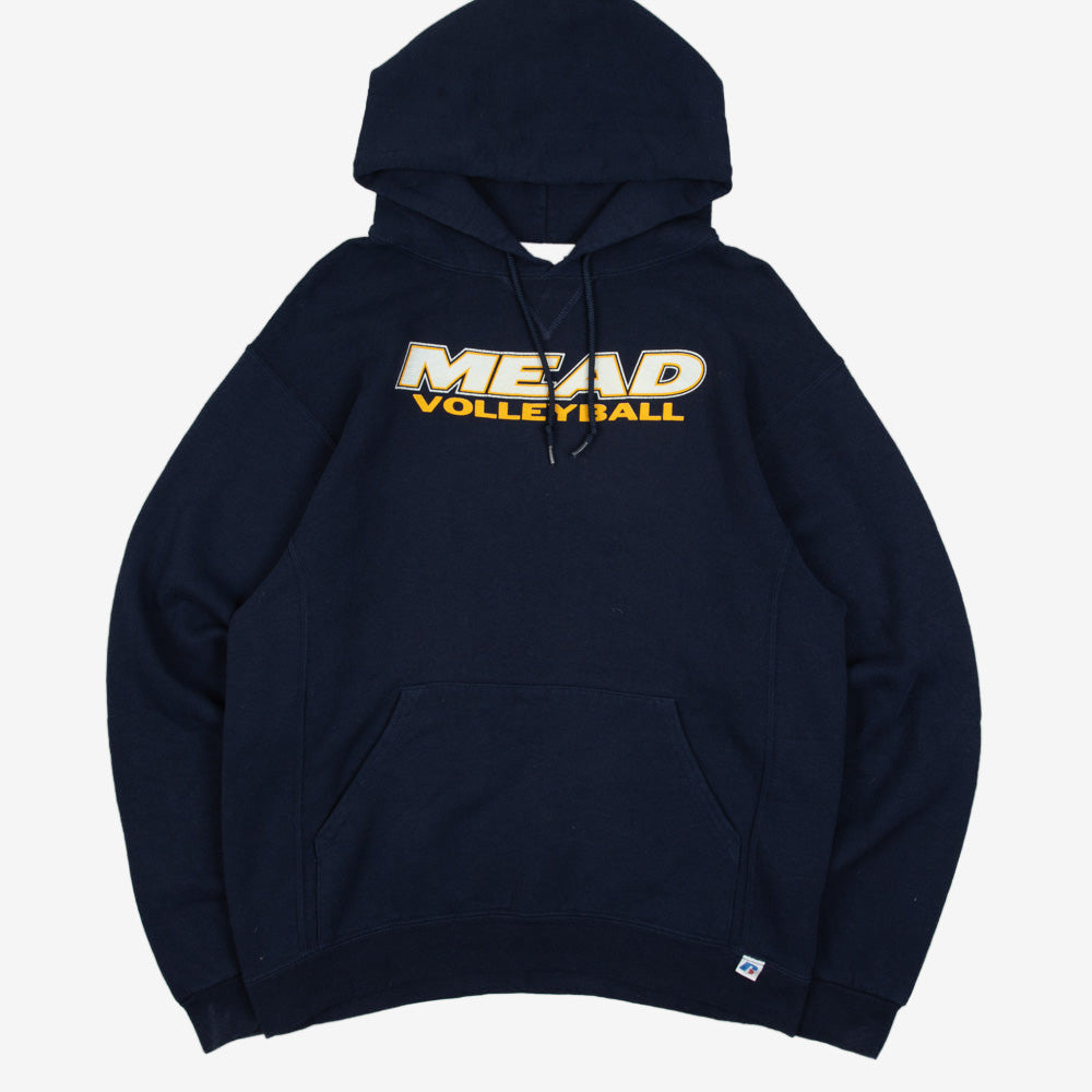 MEN'S VINTAGE RUSSELL ATHLETIC MEAD VOLLEYBALL HOODED SWEATSHIRT - MEDIUM