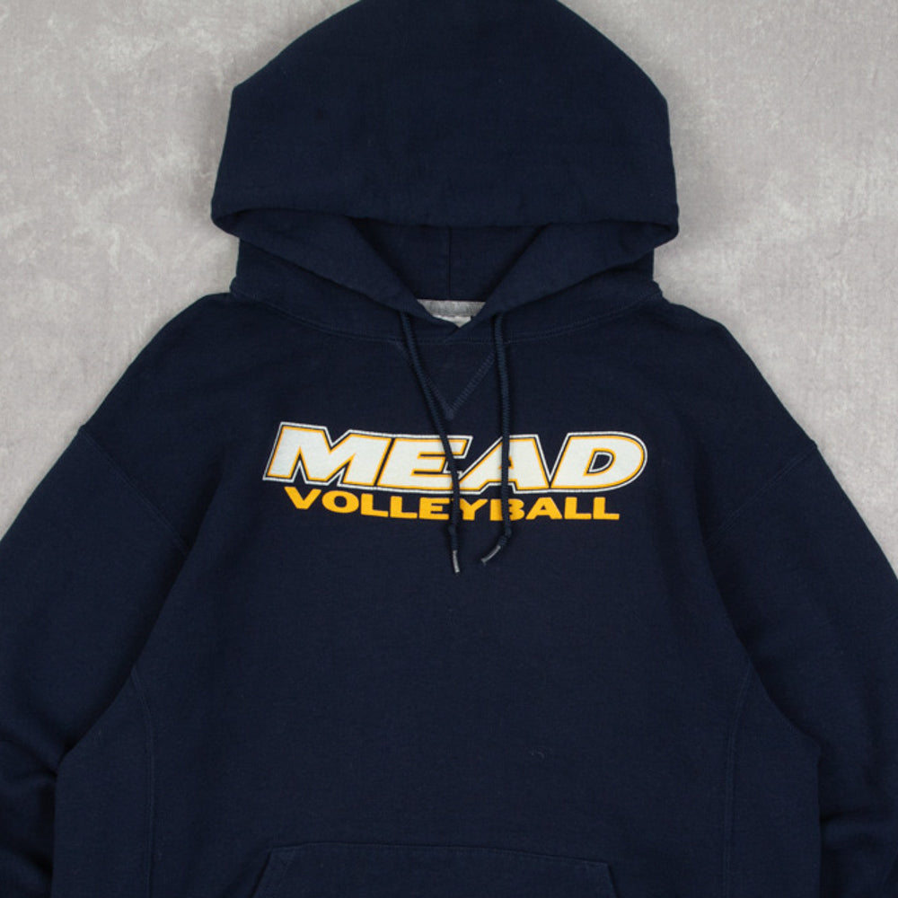 MEN'S VINTAGE RUSSELL ATHLETIC MEAD VOLLEYBALL HOODED SWEATSHIRT - MEDIUM