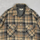 MEN'S VINTAGE 1990S CHECKED WOOL FLANNEL SHIRT JACKET - LARGE