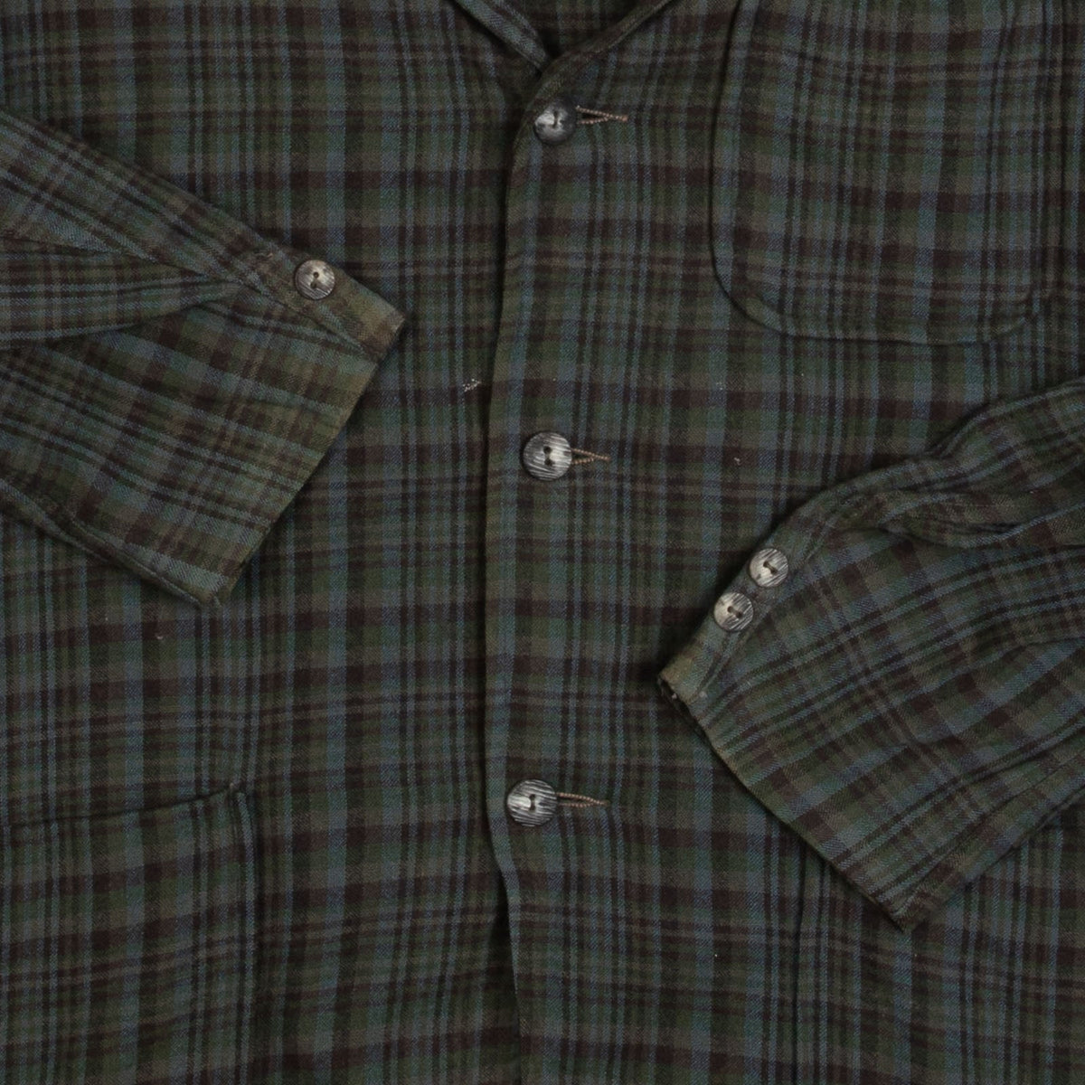 MEN'S VINTAGE 1980S WOOL CHECKED BLAZER JACKET - LARGE