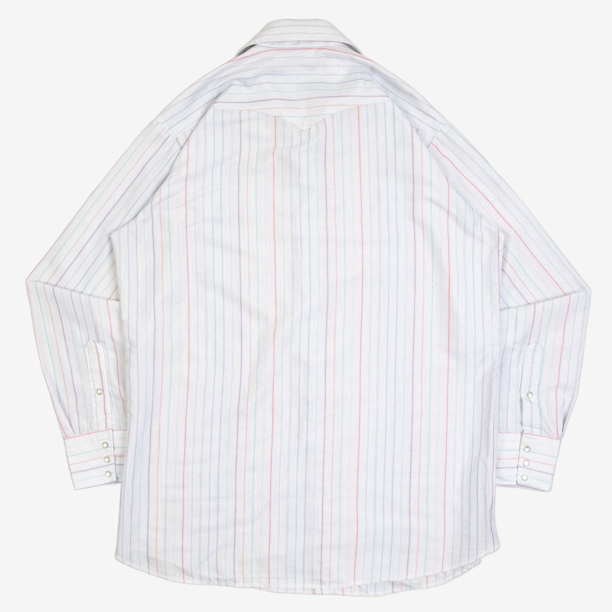 MEN'S VINTAGE 1980S STRIPED WESTERN SHIRT - LARGE