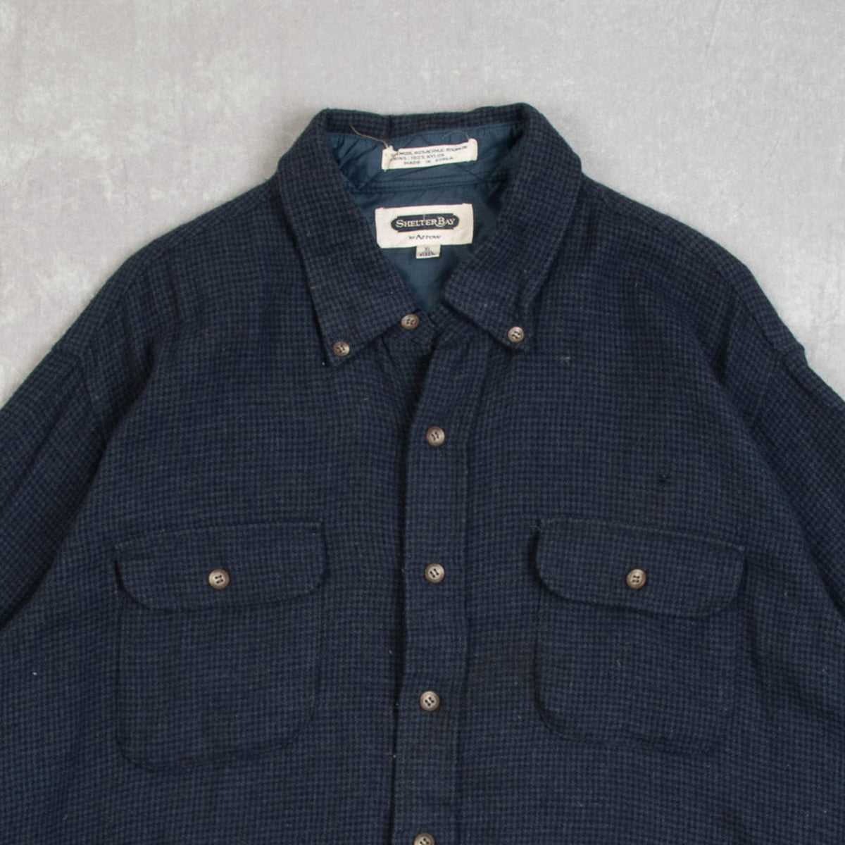 MEN'S VINTAGE 1990S CHECKED WOOL FLANNEL SHIRT - X-LARGE
