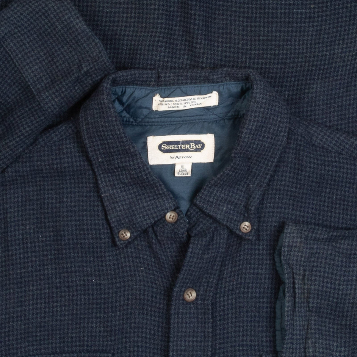 MEN'S VINTAGE 1990S CHECKED WOOL FLANNEL SHIRT - X-LARGE