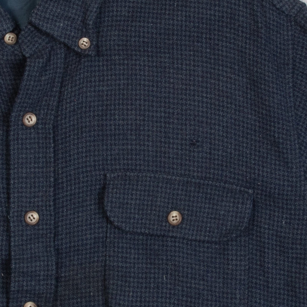 MEN'S VINTAGE 1990S CHECKED WOOL FLANNEL SHIRT - X-LARGE