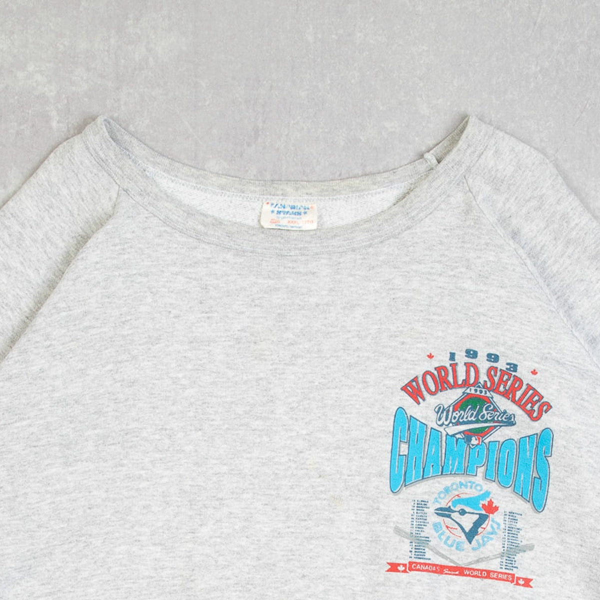 MEN'S VINTAGE 1993 BLUE JAYS WORLD SERIES RAGLAN SWEATSHIRT - XXX-LARGE