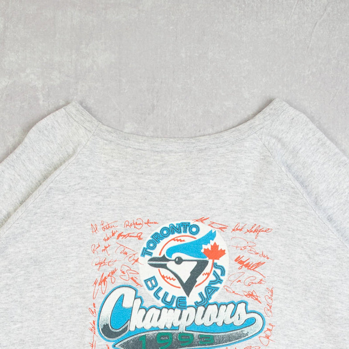 MEN'S VINTAGE 1993 BLUE JAYS WORLD SERIES RAGLAN SWEATSHIRT - XXX-LARGE