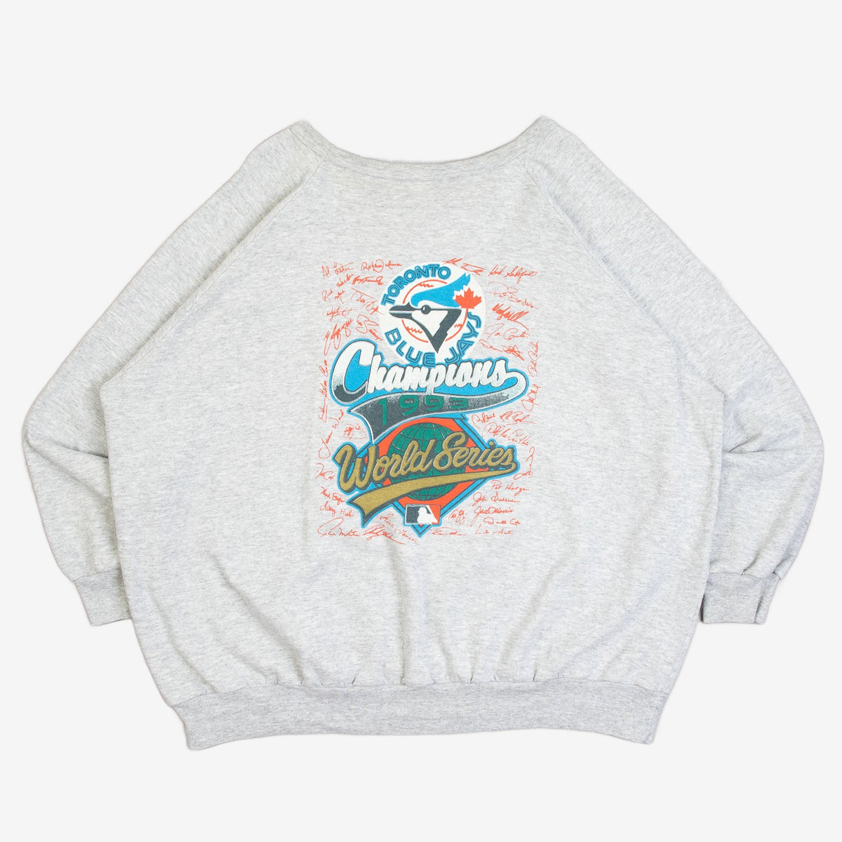 MEN'S VINTAGE 1993 BLUE JAYS WORLD SERIES RAGLAN SWEATSHIRT - XXX-LARGE