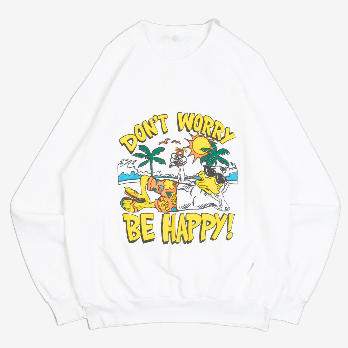 MEN'S VINTAGE 1980S DON'T WORRY BE HAPPY! SWEATSHIRT - MEDIUM