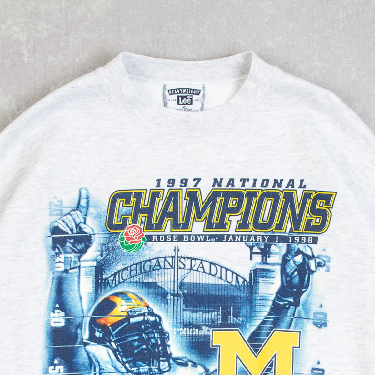 MEN'S VINTAGE 1997 LEE MICHIGAN WOLVERINES ROSE BOWL SWEATSHIRT - X-LARGE