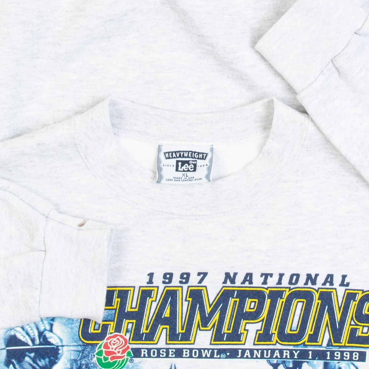 MEN'S VINTAGE 1997 LEE MICHIGAN WOLVERINES ROSE BOWL SWEATSHIRT - X-LARGE