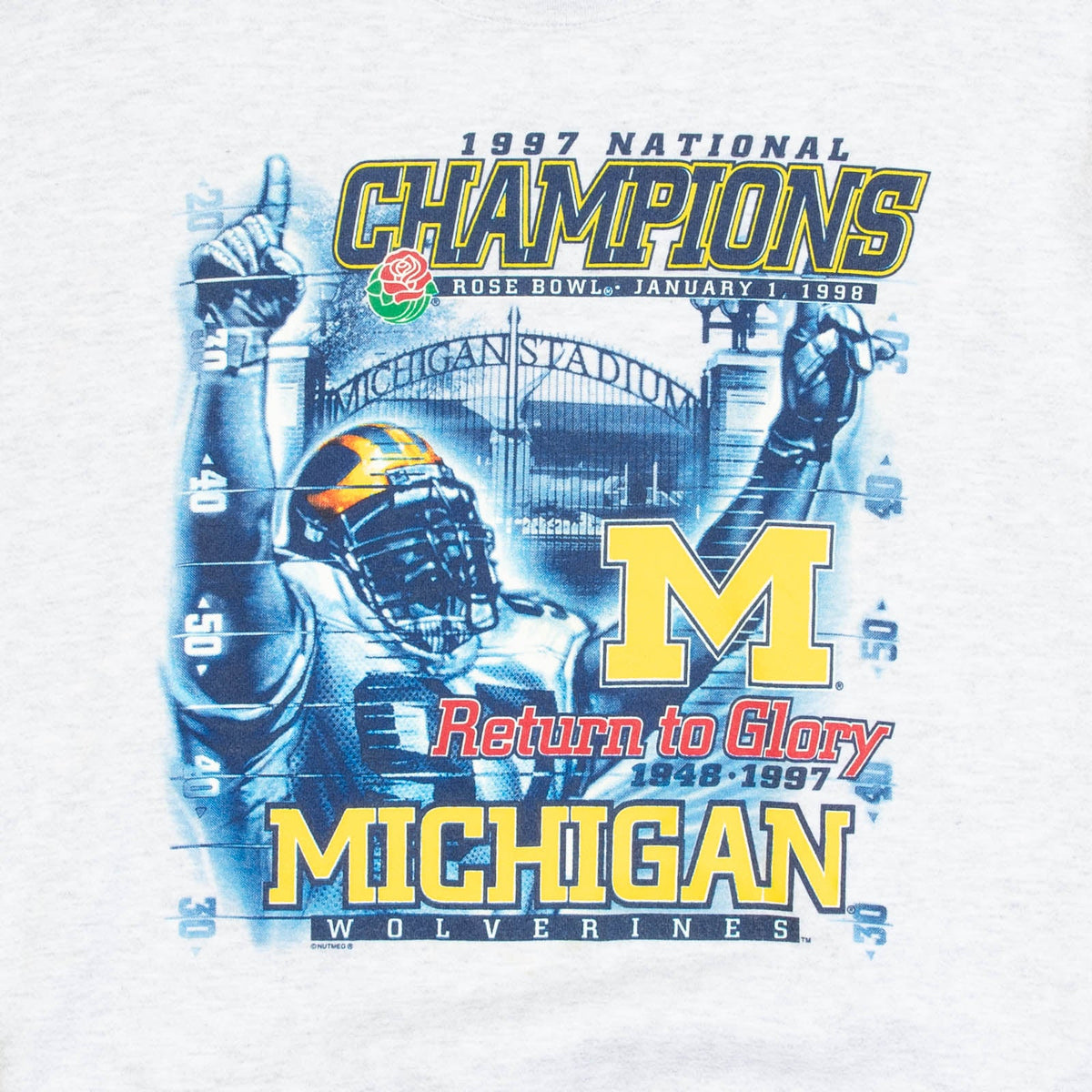 MEN'S VINTAGE 1997 LEE MICHIGAN WOLVERINES ROSE BOWL SWEATSHIRT - X-LARGE