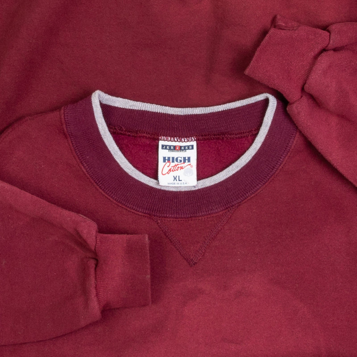 MEN'S VINTAGE 1990S BLANK RIBBED SWEATSHIRT - X-LARGE