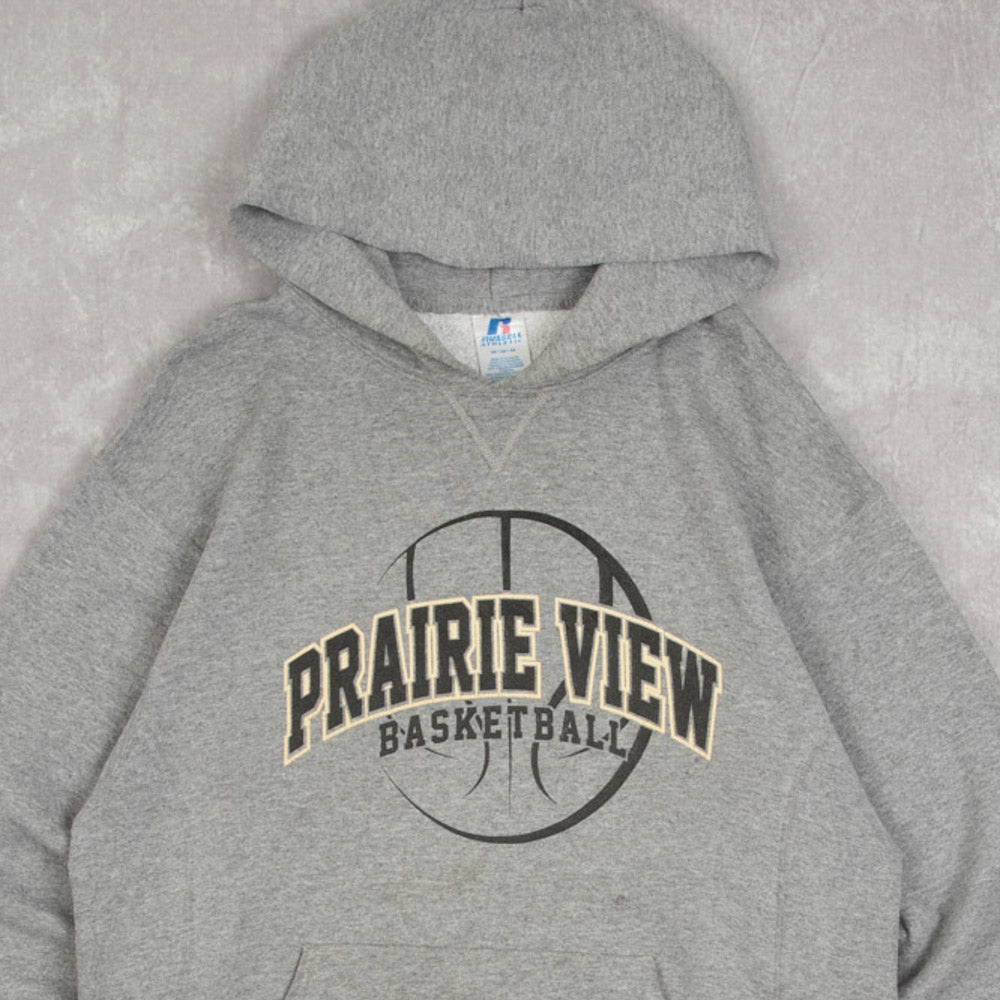MEN'S VINTAGE RUSSELL ATHLETIC PRAIRIE VIEW BASKETBALL HOODED SWEATSHIRT - MEDIUM