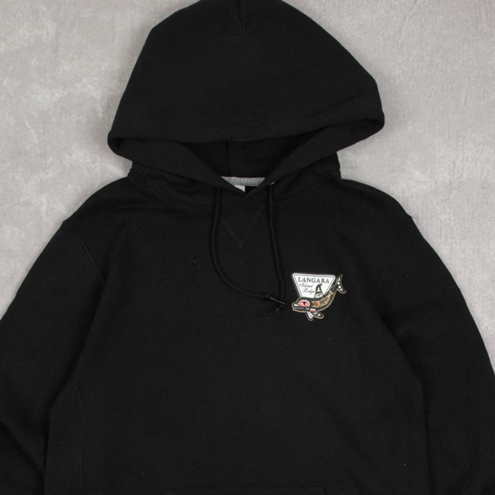 MEN'S VINTAGE RUSSELL ATHLETIC LANGRA ISLAND LODGE HOODED SWEATSHIRT - SMALL