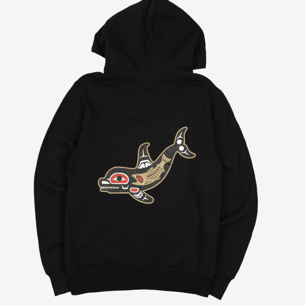MEN'S VINTAGE RUSSELL ATHLETIC LANGRA ISLAND LODGE HOODED SWEATSHIRT - SMALL