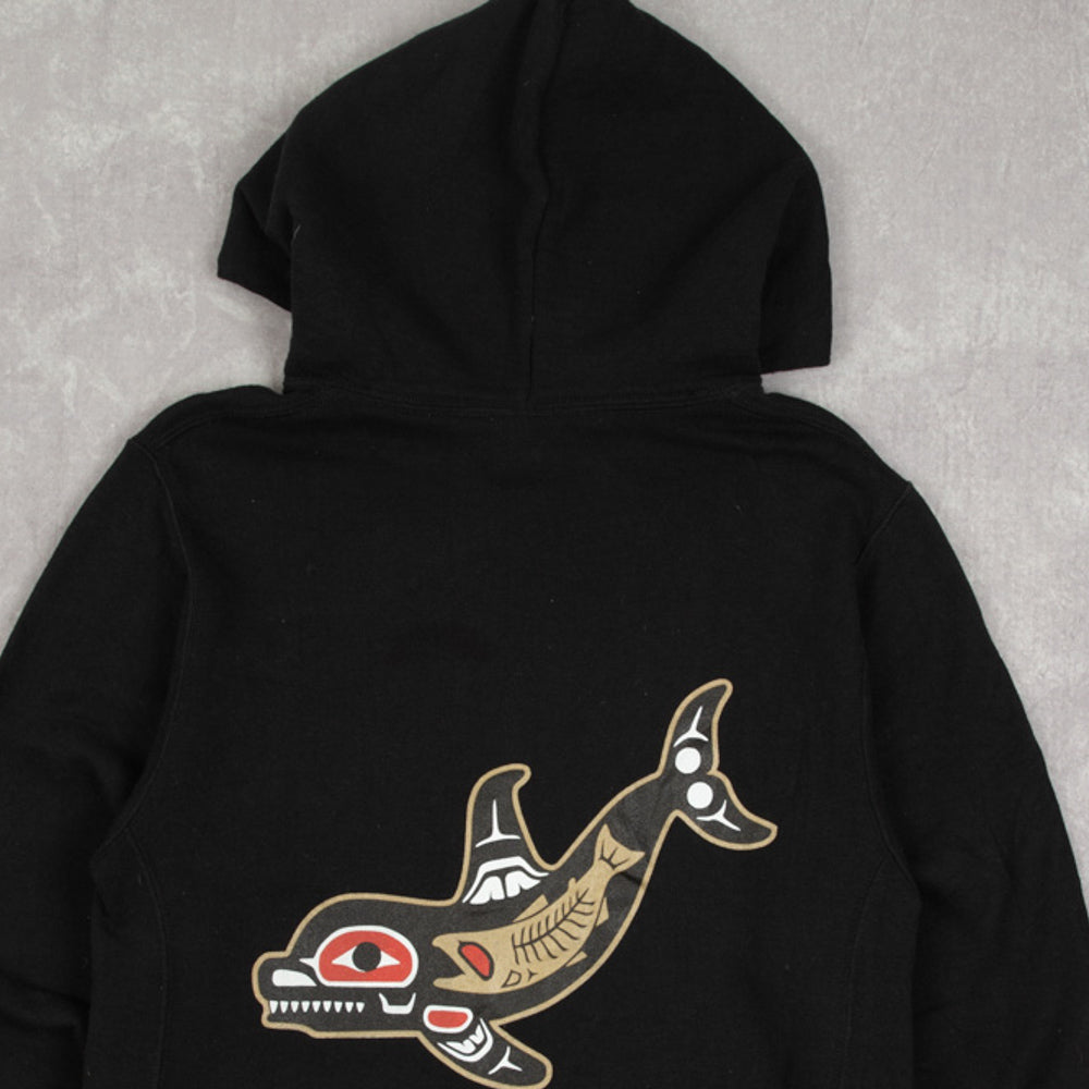 MEN'S VINTAGE RUSSELL ATHLETIC LANGRA ISLAND LODGE HOODED SWEATSHIRT - SMALL