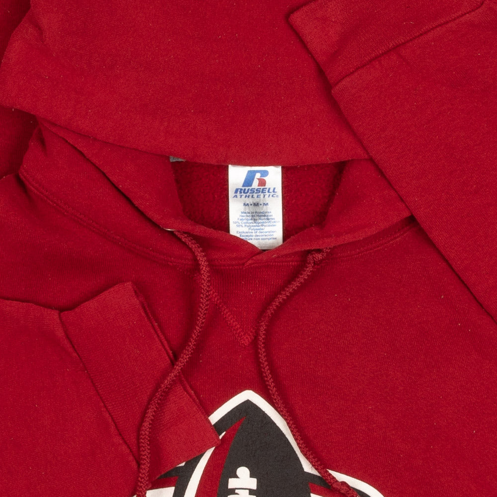 MEN'S VINTAGE RUSSELL ATHLETIC MAYVILLE FOOTBALL HOODED SWEATSHIRT - MEDIUM