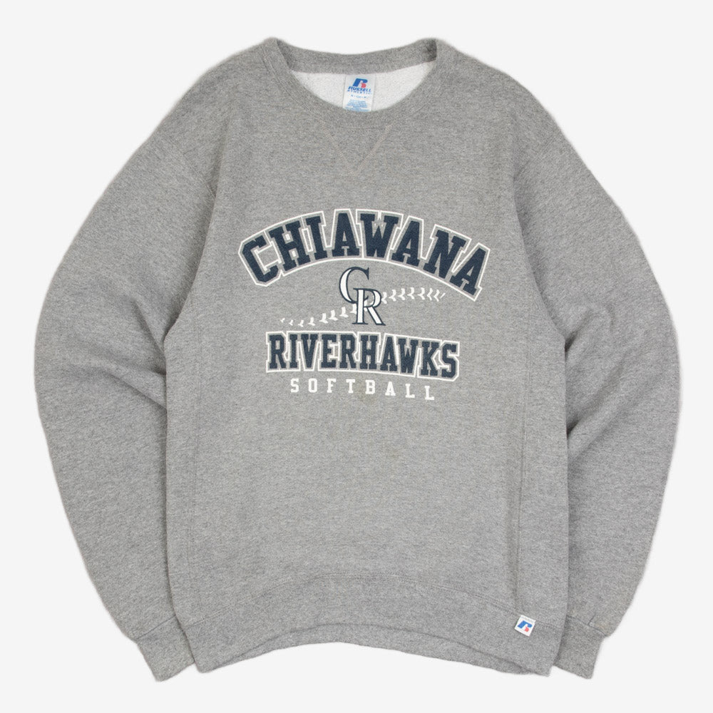 MEN'S VINTAGE RUSSELL ATHLETIC CHIAWANA RIVERHAWKS SWEATSHIRT - SMALL