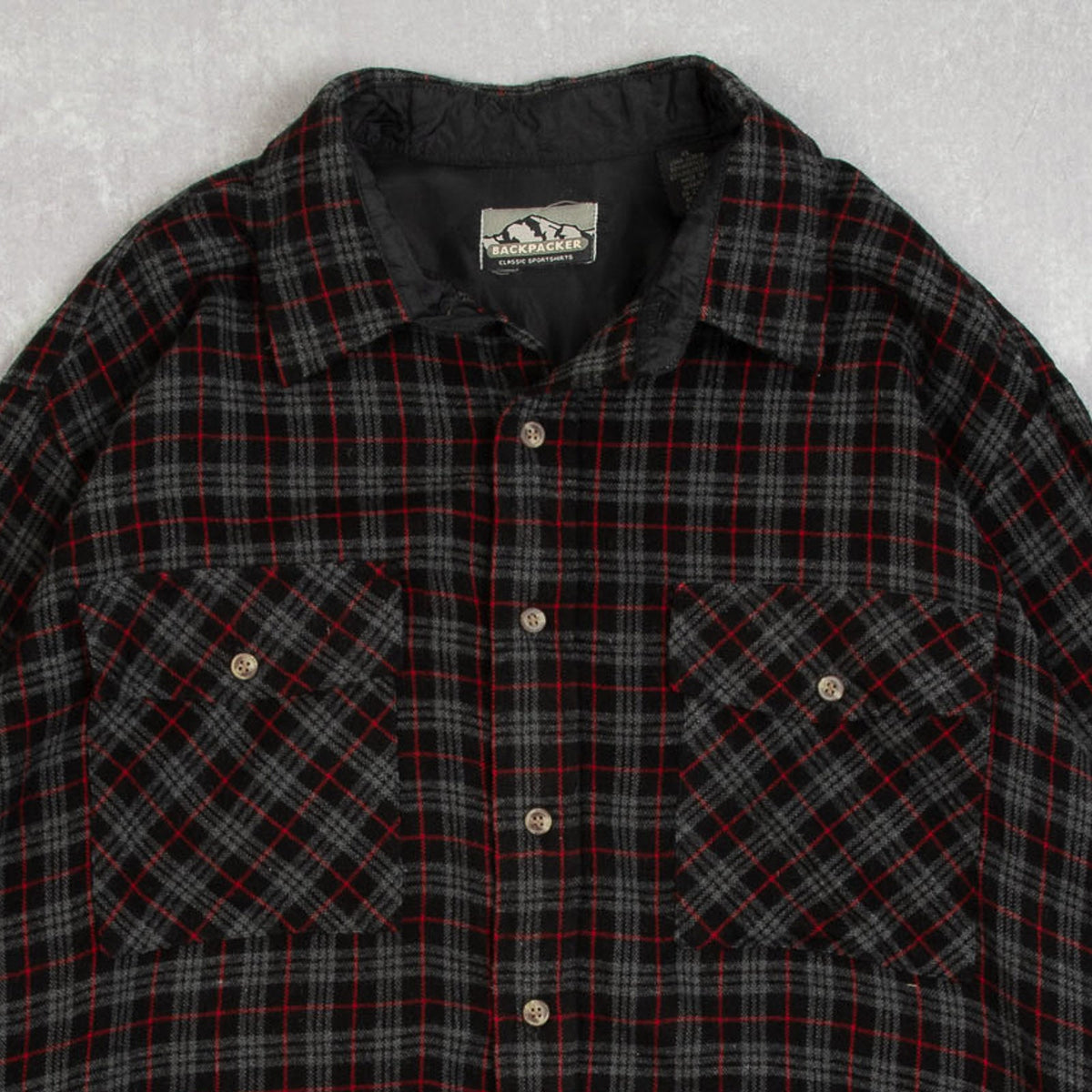 MEN'S VINTAGE 1990S WOOL STYLE CHECKED SHIRT - X-LARGE