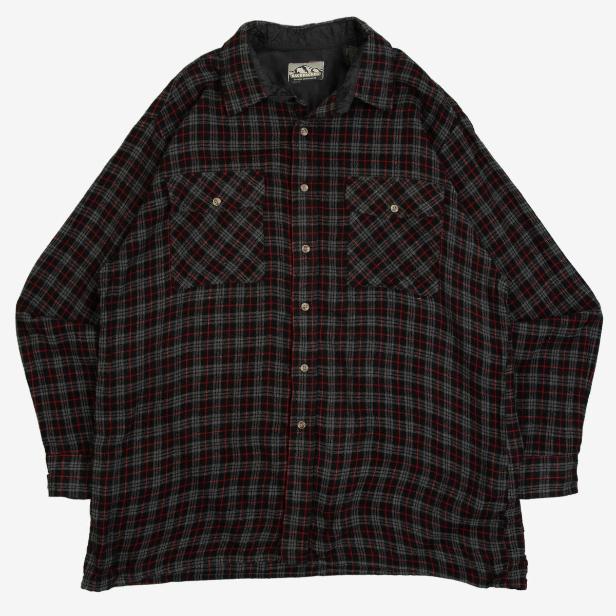 MEN'S VINTAGE 1990S WOOL STYLE CHECKED SHIRT - X-LARGE