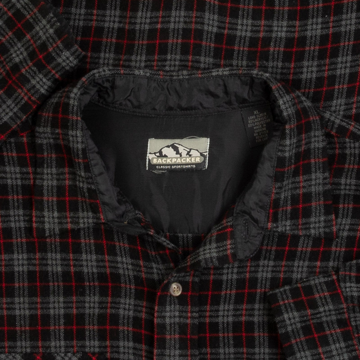 MEN'S VINTAGE 1990S WOOL STYLE CHECKED SHIRT - X-LARGE