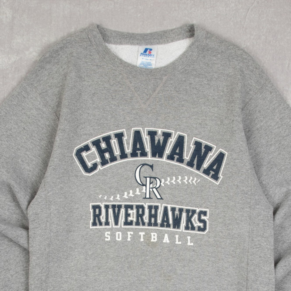 MEN'S VINTAGE RUSSELL ATHLETIC CHIAWANA RIVERHAWKS SWEATSHIRT - SMALL