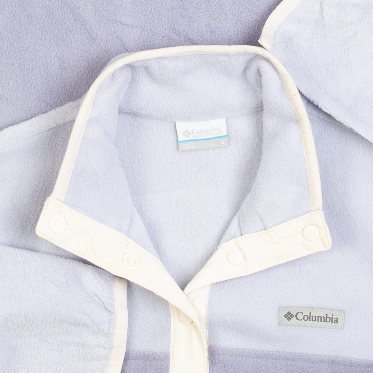 WOMEN'S VINTAGE 1990S COLUMBIA SNAP BUTTON FLEECE - SMALL