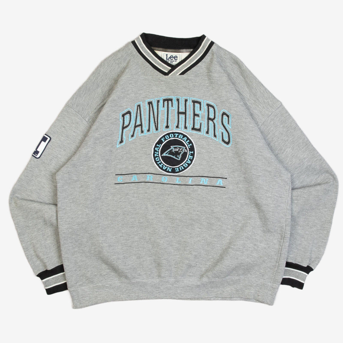 MEN'S VINTAGE 1990S LEE CAROLINA PANTHERS JERSEY SWEATSHIRT - LARGE
