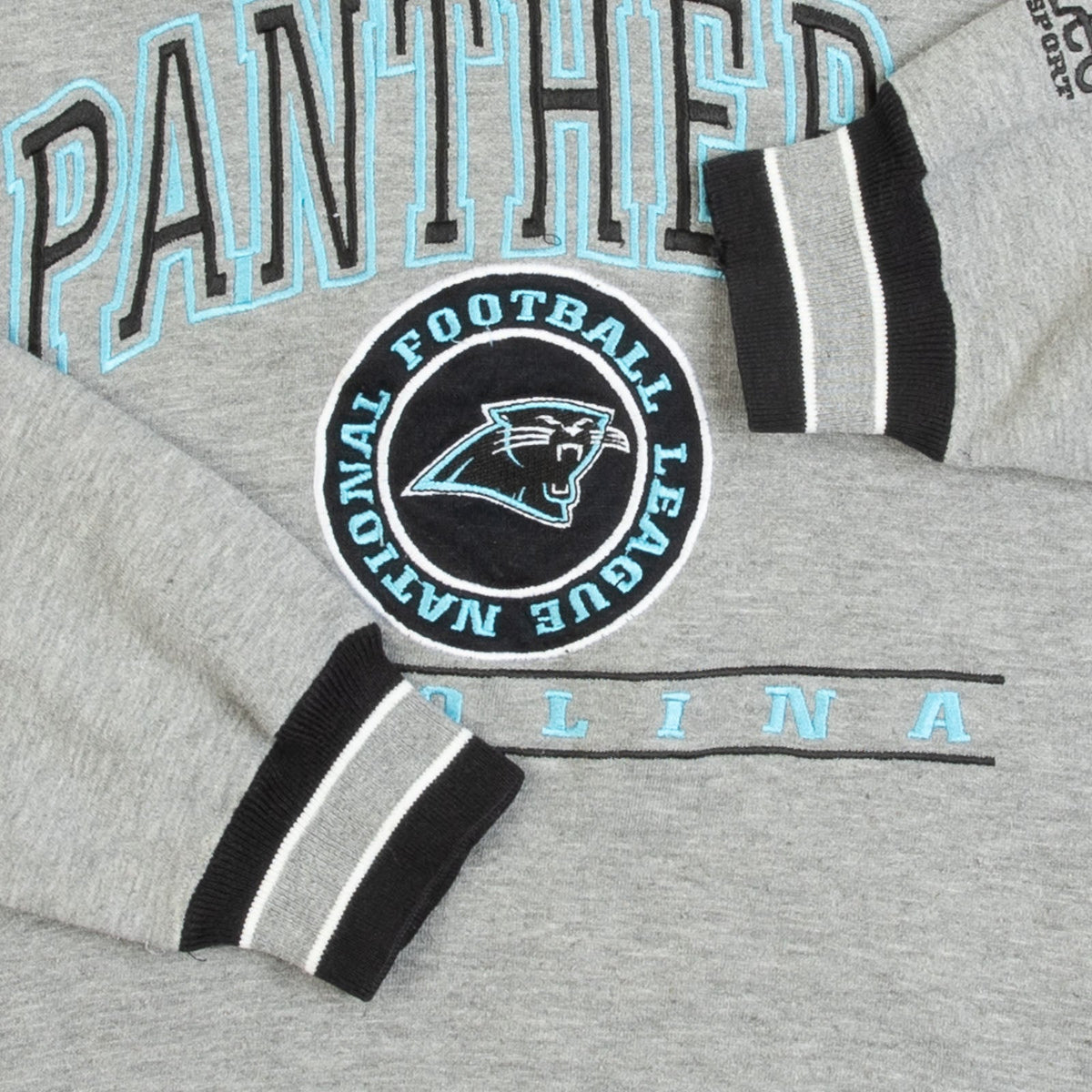 MEN'S VINTAGE 1990S LEE CAROLINA PANTHERS JERSEY SWEATSHIRT - LARGE