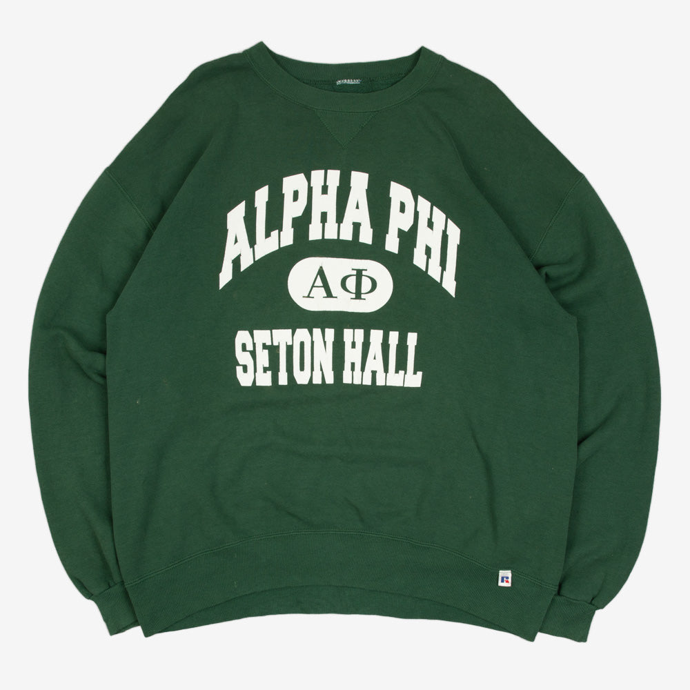 MEN'S VINTAGE 1990S RUSSELL ATHLETIC ALPHA PHI SWEATSHIRT - X-LARGE