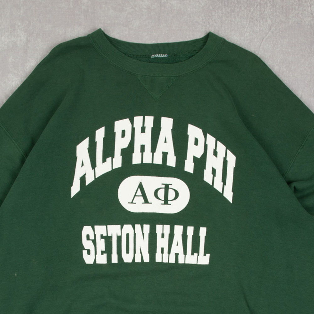 MEN'S VINTAGE 1990S RUSSELL ATHLETIC ALPHA PHI SWEATSHIRT - X-LARGE