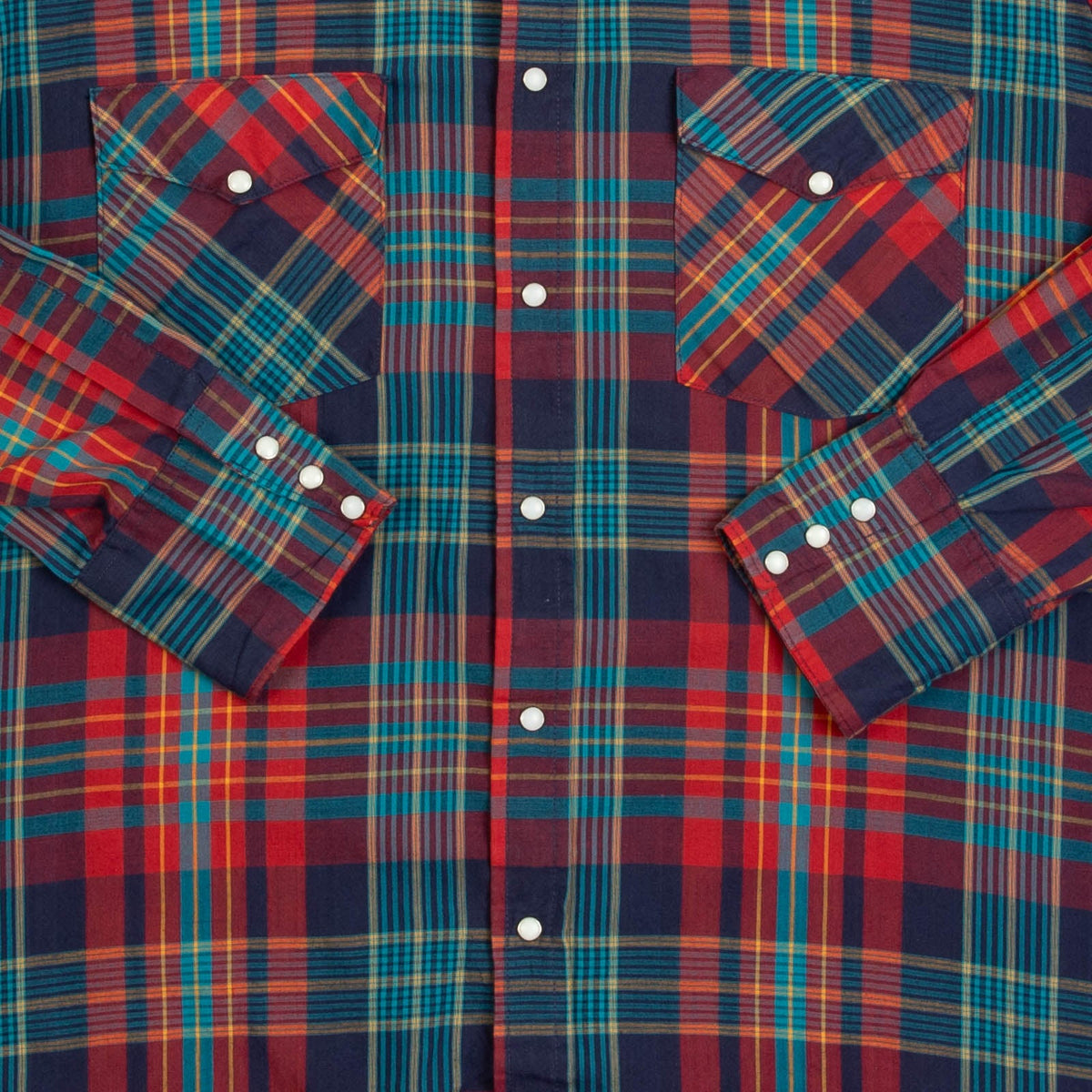 MEN'S VINTAGE 1990S CHECKED WESTERN SHIRT - LARGE