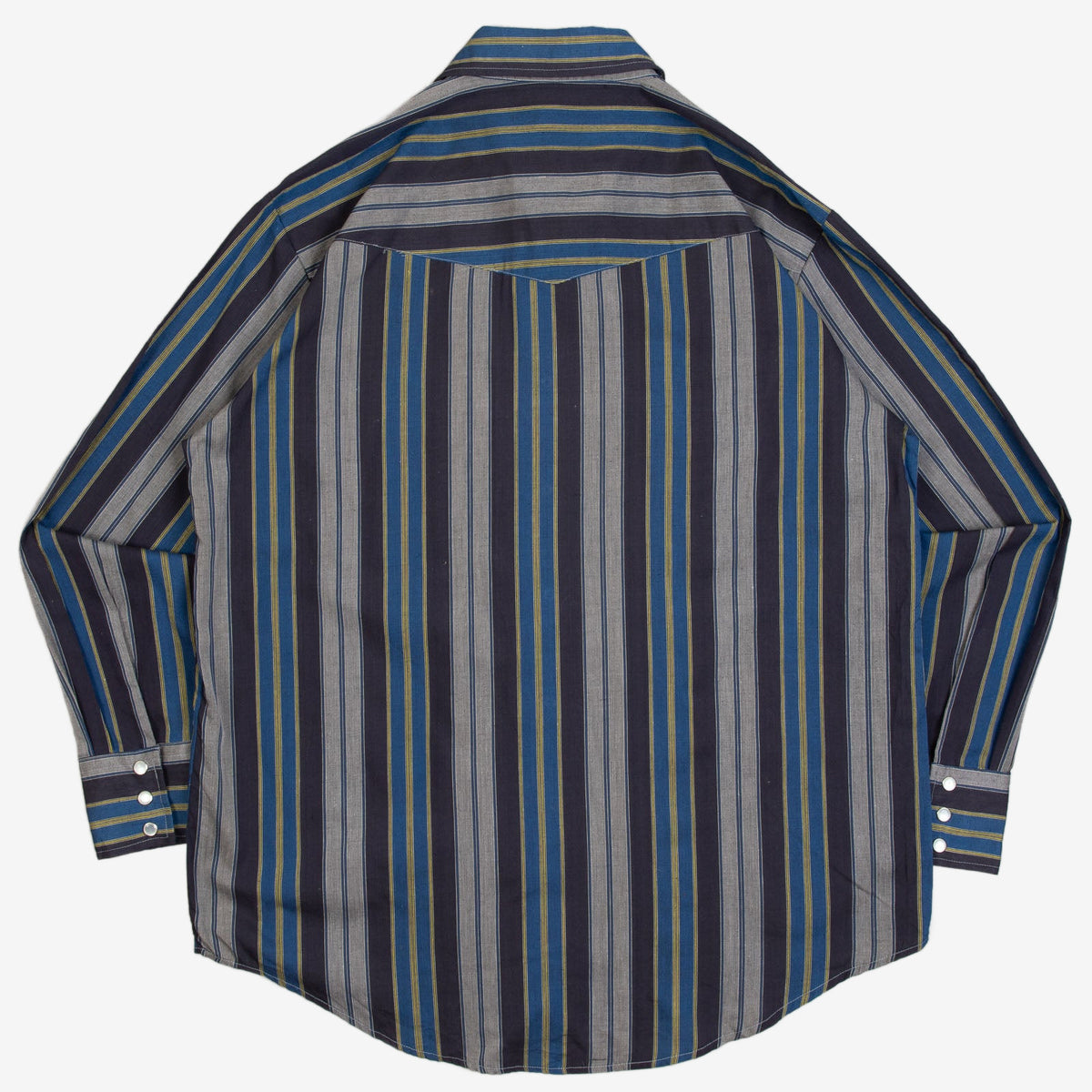 MEN'S VINTAGE 1990S STRIPED WESTERN SHIRT - LARGE
