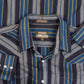 MEN'S VINTAGE 1990S STRIPED WESTERN SHIRT - LARGE