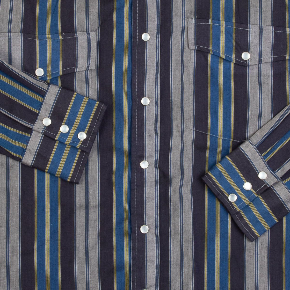MEN'S VINTAGE 1990S STRIPED WESTERN SHIRT - LARGE