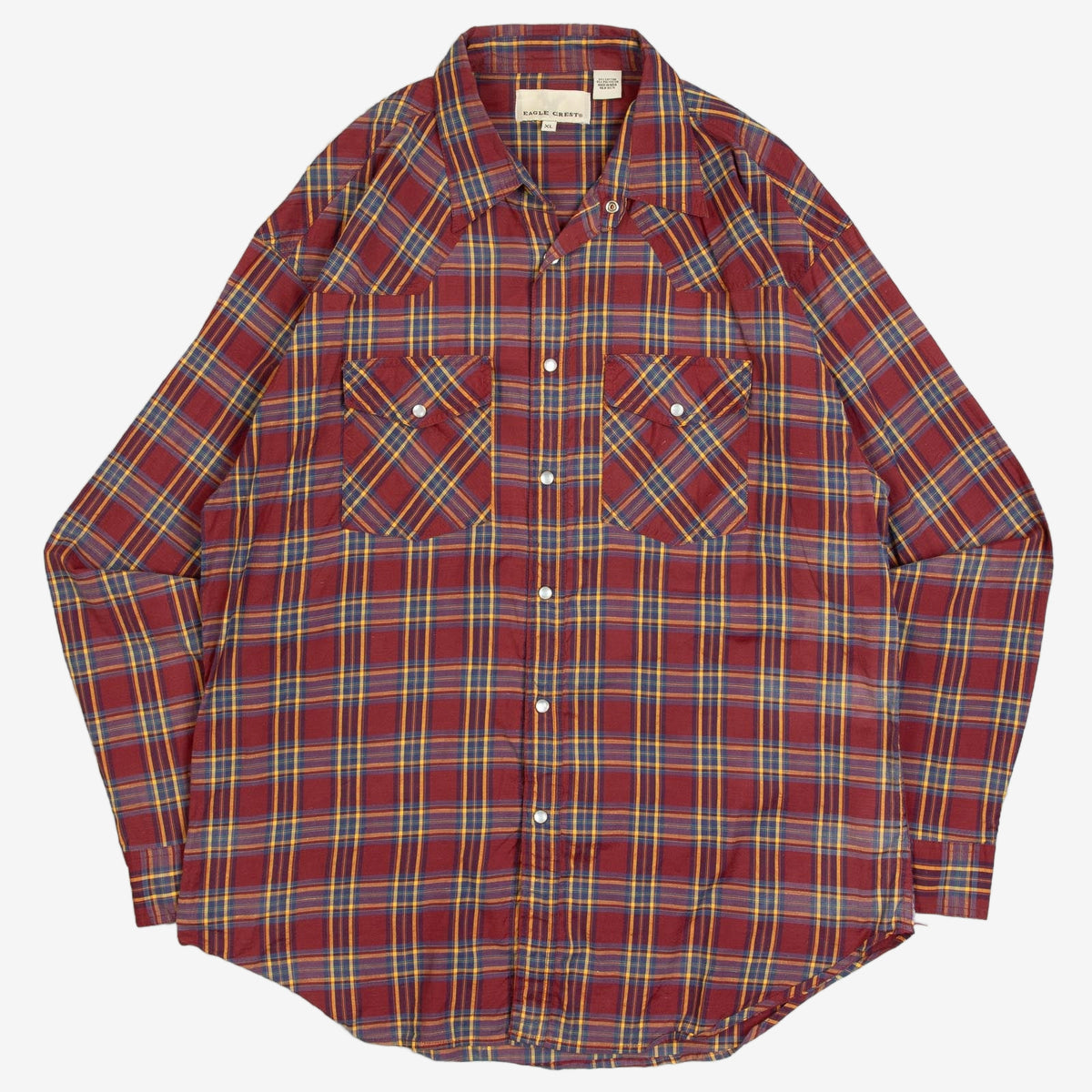 MEN'S VINTAGE 1990S CHECKED WESTERN SHIRT - X-LARGE