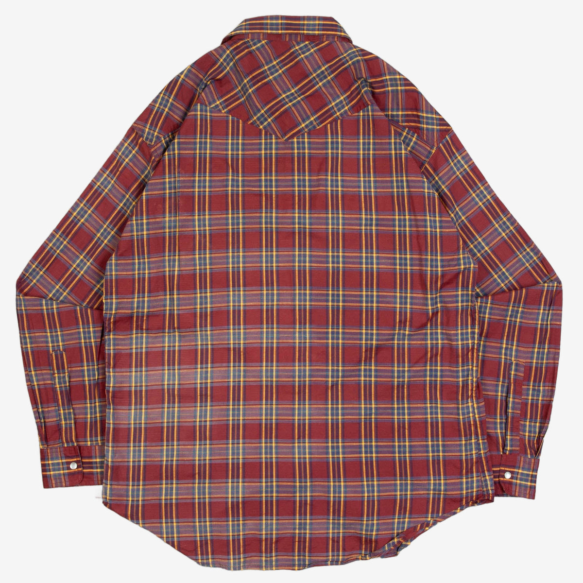 MEN'S VINTAGE 1990S CHECKED WESTERN SHIRT - X-LARGE