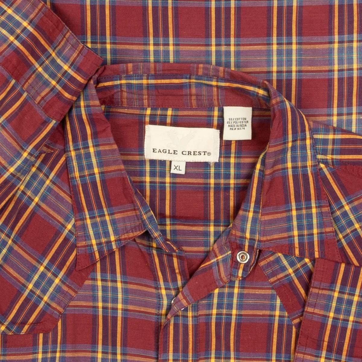 MEN'S VINTAGE 1990S CHECKED WESTERN SHIRT - X-LARGE