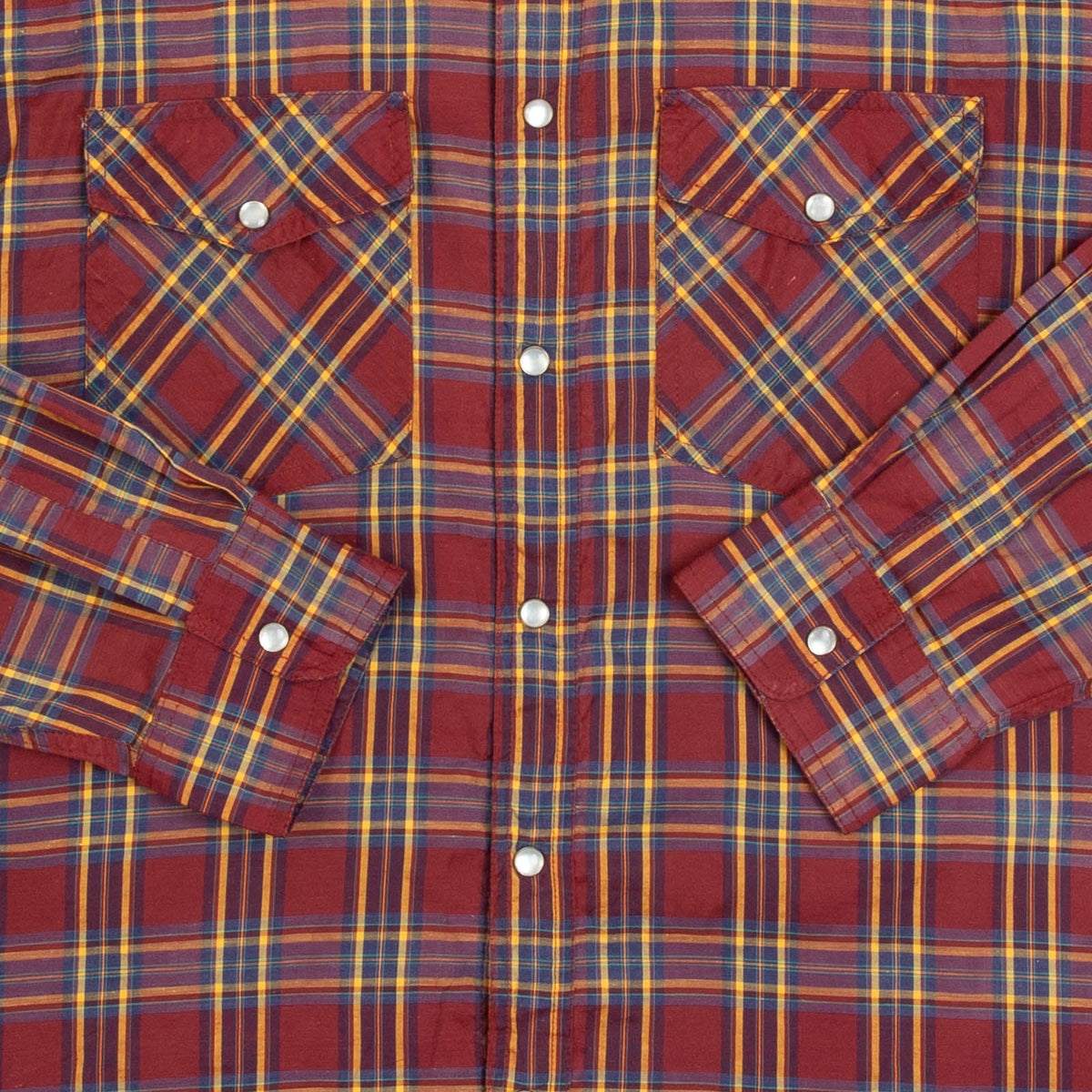 MEN'S VINTAGE 1990S CHECKED WESTERN SHIRT - X-LARGE