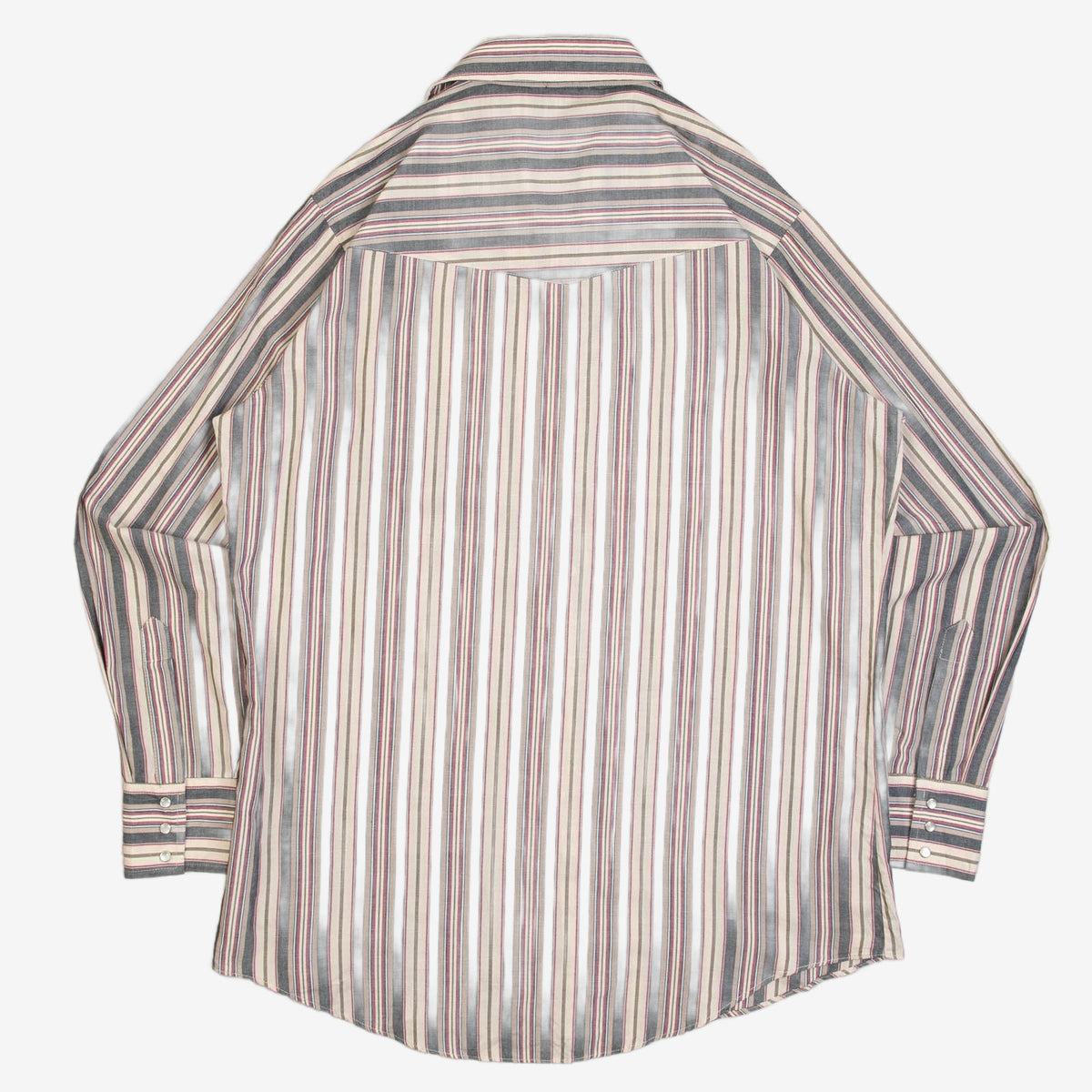 MEN'S VINTAGE 1990S STRIPED WESTERN SHIRT - LARGE
