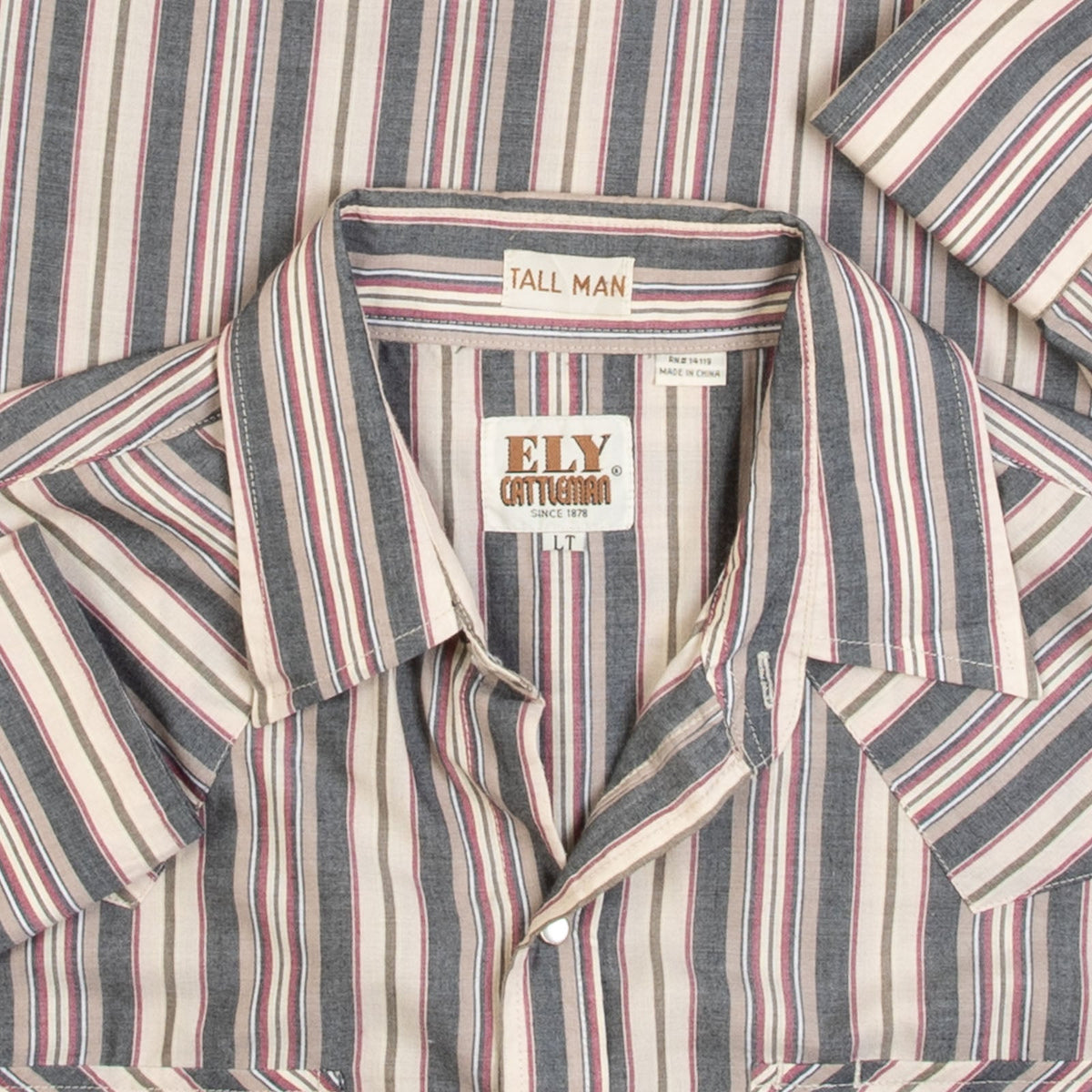 MEN'S VINTAGE 1990S STRIPED WESTERN SHIRT - LARGE