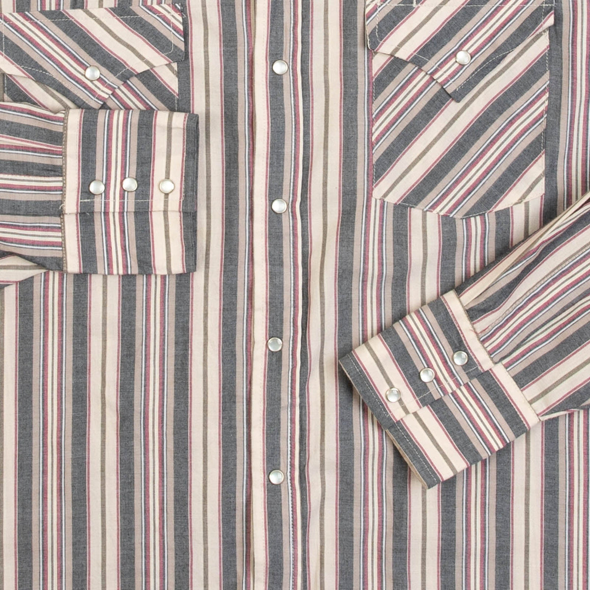 MEN'S VINTAGE 1990S STRIPED WESTERN SHIRT - LARGE