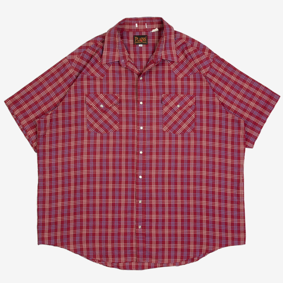 MEN'S VINTAGE 1990S CHECKED WESTERN SHIRT - XX-LARGE