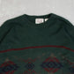 MEN'S VINTAGE 1990S PATTERNED KNITTED JUMPER - X-LARGE