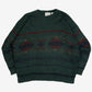 MEN'S VINTAGE 1990S PATTERNED KNITTED JUMPER - X-LARGE